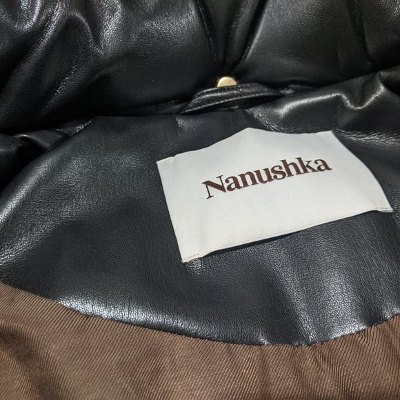 Nanushka Black Vegan Leather Hide Jacket - Picture 4 of 7
